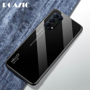 ROAZIC For OPPO Reno5 Case Gradient Colorful Tempered Glass Hard Back Soft