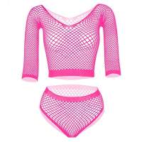 Bodysuit Fishnet Size Plus Bikini Women Sexy Clothes Stripper Temptation Babydoll Sets Lingerie Fantasy Sleeves Long Female