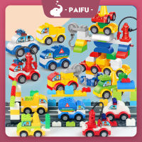 PAIFU Building Blocks ชุดของเล่นรถ ขนาดใหญ่ 156PCS บล็อกอนุภาคขนาดใหญ่ สำหรับเด็ก Duplo อาคารอิฐของเล่น ราคาถูก เข้ากันได้ รถ ของขวัญ อื่น ๆ