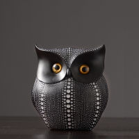 Nordic Style Owls Ornament Owl Resin Craft Lovely Bird Miniatures Figurines for Home Decor Living Room Bedroom Office Decoration