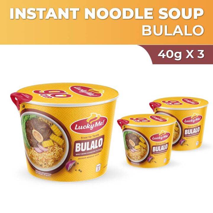 Lucky Me! Go Cup Mini Bulalo Instant Noodle Soup 40gx3 Lazada PH