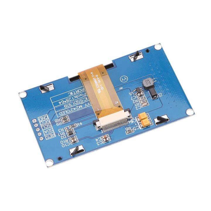 7pin-oled-display-module-2-42-inch-oled-display-module-128x64-3-3v-for-ssd1309-i2c-iic-parallel-interface-blue-text