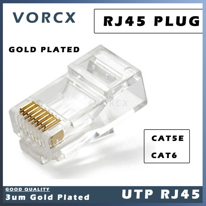 MP2 RJ45 CAT5e CAT6 UTP Gold Plated Modular Plug Connector