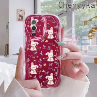 เคส Chenyyka สำหรับ VIVO Y76 Y76s Y74s 5G Y77E Y77 Y36 5G Y78 Y78 5G + 5G IQOO Z6 Lite 5G เคสแฟชั่นลายกระต่ายดอกไม้เนื้อครีมขอบคลื่นกันกระแทกแบบใสนิ่มเคสมือถือความคิดสร้างสรรค์ซิลิกาเจลโปร่งใสลายกล้องถ่ายรูปฝาครอบป้องกัน