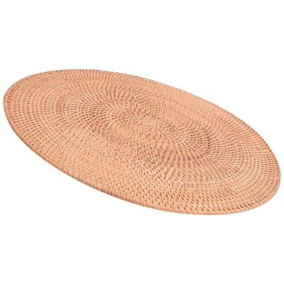 Rattan Woven Placemats,Table Mats,Non Slip Heat Resistant Place Mat,Wicker Placemat,Trivets for Hot Dishes Round,40cm