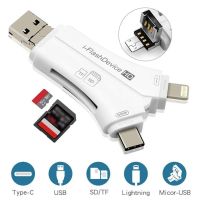 4 In 1 Micro Usb/Type-C/USB SD Card Reader For Iphone Ipad Mac&amp;Android For PC OTG Flash Drive Y-Shape Cardreader Adapter