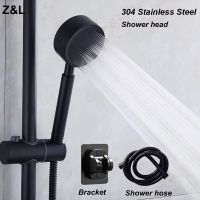 Shower Head Water Saving Black Stainless Steel Showerhead Rainfall Sprayer Nozzle High Pressure Shower Head Bathroom Accessories Showerheads