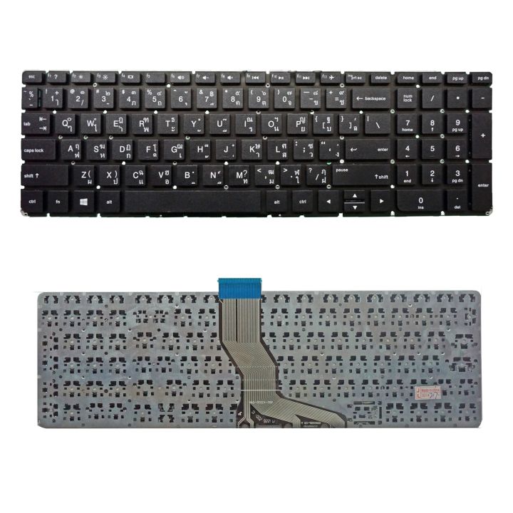 คีย์บอร์ด-เอชพี-hp-keyboard-แป้นไทย-อังกฤษ-สำหรับรุ่น-pavilion-15-ab-15-ac-15-ae-15-af-15-an-15-ak-15-au-15-as-15-aw-15-ay-15-ba-15-bc-15-bk-หัวมุมโค้ง