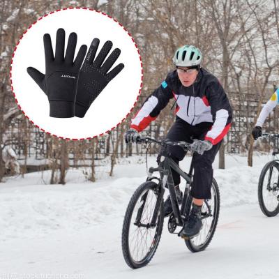 1 Pair Plus Velvet In Autumn Winter Gloves Waterproof Gloves Thickened Non-slip Sports Gloves Cycling Screen Padded Touch J4G1