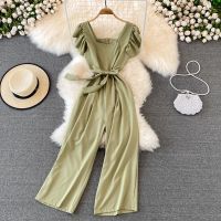 Women Summer Rompers Ruffle Sleeveless High Waist Slim Wide Leg Jumpsuit Womens Fashion Elegant Jumpsuit Ready Stock NewAmazing!!! Amazing!!!