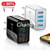 อะแด๊ปเตอร์ 4 พอร์ท  ที่ชาร์จโทรศัพท์มือถือ ที่เสียบชาร์อเนคประสงค์  mobile charger