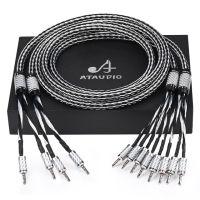 ATAUDIO Audiophile Speaker Cable HIFI OCC silver mixed Audio Cables Bi-Wiring Banana to banana Plug speaker cable