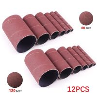 12pcs 80/120Grit Sleeves Sanding Drum Mixed Oscillating Paper Polishing Wheel Power Tool for Sand Mills Sander polishing wood Cleaning Tools