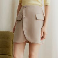 Parachuteshop - EVE skirt กระโปรงทรงเอป้าย แต่งกระดุมเปลือกหอย