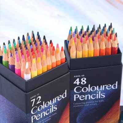 ดินสอสีน้ำมัน12/1824/36/48/72สีชุดดินสอไม้แปรงร่างภาพตะกั่วศิลปะภาพวาดด้วยมือของโรงเรียน