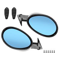 California Style Left &amp; Right Car Classic Retro Door Wing Side Mirror Rearview Vintage Matte Universal Carbon Fiber Look