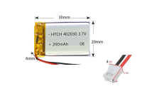 402030 แบต 3.7v 200mAh สำหรับ gps กล้องติดรถยนตร์ mp3