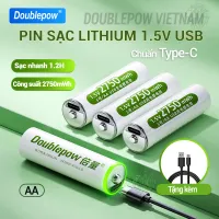 Pin sạc AA USB Type-C Doublepow 2750mWh Dùng Cho Micro, Đồng Hồ, Khóa Cửa, Đồ Chơi Trẻ Em, Điện Gia Dụng, Chuột máy tính, Đèn Pin, Máy đo huyết áp