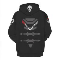 New Unisex 3D Overwatch Grim Reaper พิมพ์เสื้อ Hoody แฟชั่นเสื้อสวมหัว