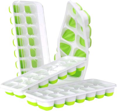 14 Grid Ice Cube Maker Silicone Ice Mould  Tray with Non-Spill Lids Ice Mold Forms Food Grade Mold for Whiskey Cocktail BPA Free Ice Maker Ice Cream M