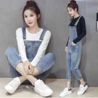 Spot parcel post Denim Suspender Pants for Women Summer 2023 Summer New Loose Slimming Youthful-Looking Versatile Short Sleeve Suspenders Jumpsuit Spring and Autumn