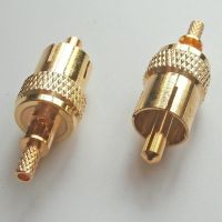 1X Pcs RF Coax Connector Socket RCA Male Window Plug Crimp for RG316 RG174 RG179 LMR100 Cable RF Coaxial Adapter Straight GOLD