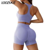 【YD】 2 Pcs Set Leggings Push Up Tights Gym Workout Sportswear Clothing Seamless Waist Shorts