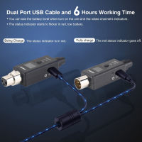 ไมโครโฟนไร้สายแบบชาร์จระบบรับส่งสัญญาณ UHF DSP ไมโครโฟนแบบไดนามิกกีตาร์สตูดิโอบันทึกเสียงคาราโอเกะ