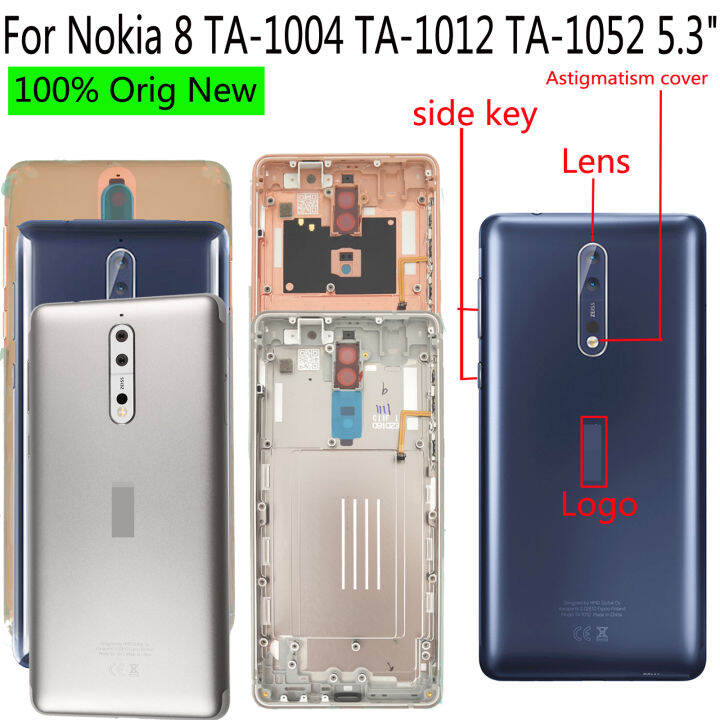 shyueda-100-orig-new-lens-5-3-for-nokia-8-ta-1004-ta-1012-ta-1052-rear-back-door-housing-battery-door-cover