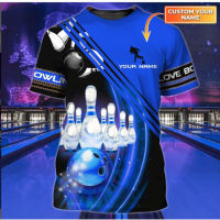 - T SHIRT[KiPgtoshop]   Mens Bowling T shirt Colorful Pattern Printing 3D T shirt Fashion Harajuku T SHIRT Round Neck Short Sleeve Polyester Clothing Top (free nick name and logo)