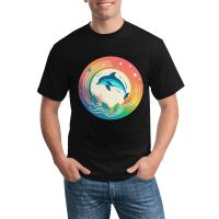 Dolphin T Shirt Cute Minimalistic Streetwear T Shirts O Neck Print Tee Shirt Cotton Fashion Top Tees Big Size