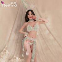 ♨ Plush Cute Rabbit Costume Antique Tassel Chiffon Hanfu Bunny Girl Uniform Sexy Lingerie Cosplay