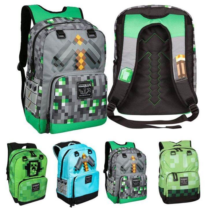 Minecraft Tile Backpack School Bags Laptop Bag Travel Casual Boys
