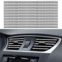 10Pcs Car Vent Outlet Trim Rhinestones Accessories Air Conditioner Decoration Strip Styling