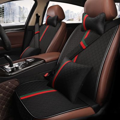 2022 Car Seat Covers Set Luxury Car Seat Belt Cover Car Cushion Set Linen Seat Cushion Universal Seat Covers for Cars Full Set