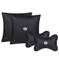 Luxury Diamond Car Headrest Neck Pillow Cushion Travel Pillow Head Support Girl Car Interior Accessories women Decoration Seat Cushions