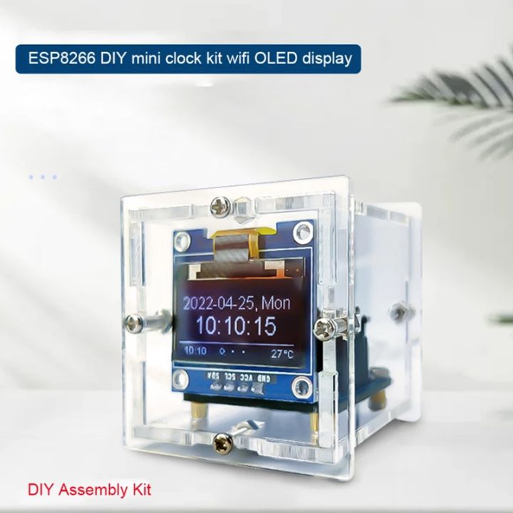 esp8266-diy-electronic-kit-mini-clock-oled-display-connect-with-shell-diy-soldering-project