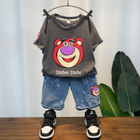 Boys Suit Summer Western Style Childrens Thin Summer Clothes Cool Handsome Fashionable Tide Boys Korean Style Short Sleeve Casual Two-Piece Suit