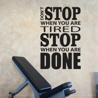 Gym Design Wall Sticker Quotes - Dont Stop When You Are Tired Vinyl Decals Motivation