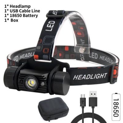 BORUiT Mini IR Sensor Headlamp Induction Flashlight USB Rechargeable Headlight Waterproof Camping Head Torch Light 18650 Battery
