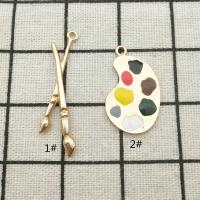 【cw】 10pcs paintbrush and paint pallet charm accessories earring pendant bracelet necklace charms diy finding