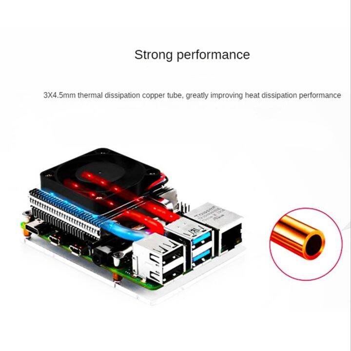 pwm-tower-cooling-fan-for-raspberry-pi-3b-3b-4b-pwm-speed-regulating-cooling-thermal-cooling-device-with-thermal-pad