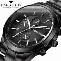 Men Black Metal Watch Business Stainless Steel Wrist Watches Fashion Male Black Watchband Clock Sport Waterproof Relogio