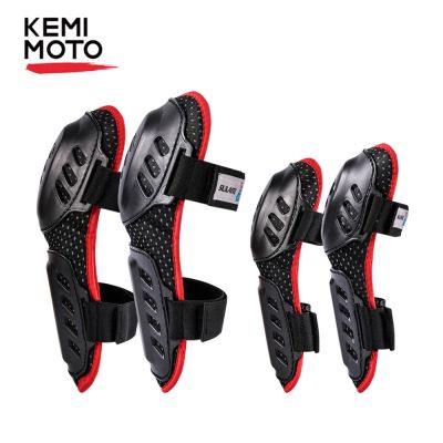 KEMiMOTO 4Pcs Motorcycle Elbow Knee Protector Motocross Kneepads Outdoor Sports Safety Protective Gear For Racing Off-Road MTB Knee Shin Protection
