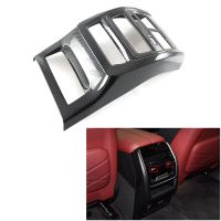 Car Carbon Fiber Rear Air Condition Vent Outlet Frame Anti-Kick Panel Cover Trim For-BMW X5 G05 2022