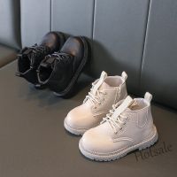 【hot sale】 ▽ C19 Comfy Kids Autumn Winter Boys And Girls Black White Pure Color Boots