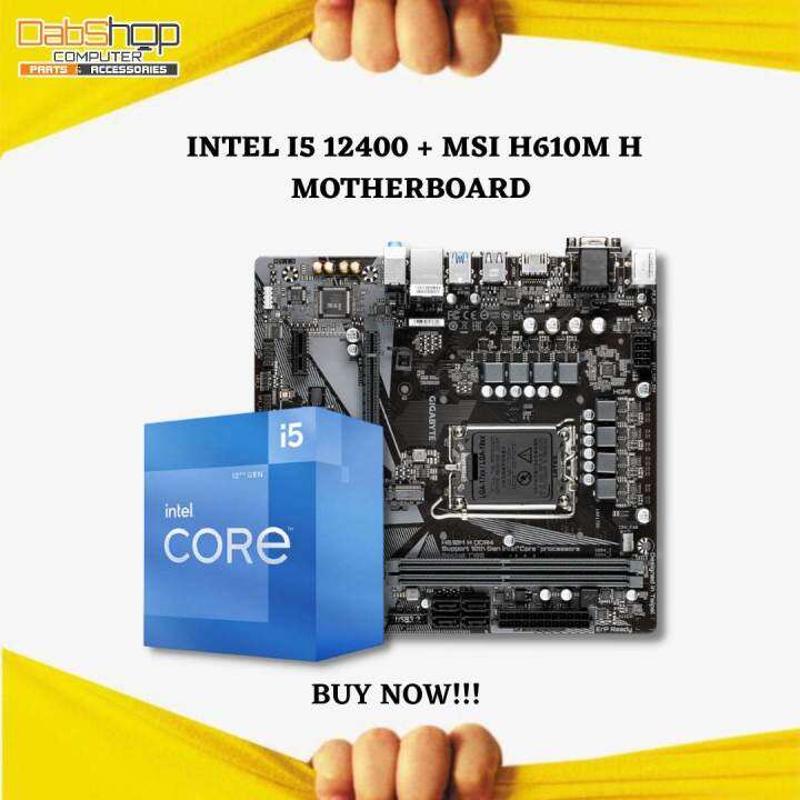 INTEL I5 12400 (TRAY TYPE) W/ INTEL STOCK FAN BUNDLE WITH GIGABYTE