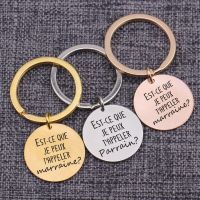 Fashion French Keychain Fathers Day Mothers Day Gift for Godmother/Godfather:EST-CE QUE JE PEUX TAPPELER marraine / Parrain Key Chains