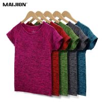 【Hot Sale】embellishembellish MAIJION 5สีผู้หญิงเสื้อ ForRunningT-Shirt เหงื่อแห้งเร็วระบายอากาศการออกกำลังกายแขนสั้นท็อปส์