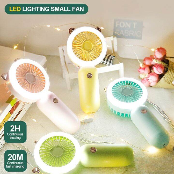 usb-handheld-mini-fan-usb-rechargeable-cooling-fans-cute-portable-night-light-summer-small-pocket-fan-cartoon-mute-fans